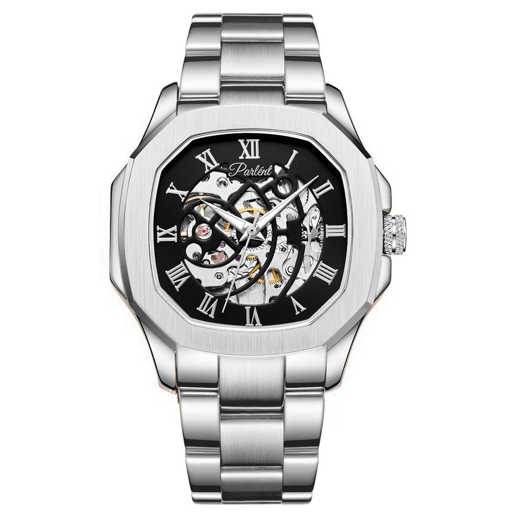 Parlent Gallant Vortex Steel - Men's Watch 42mm, Automatic Movement, Waterproof 5ATM (50M), Stainless Steel