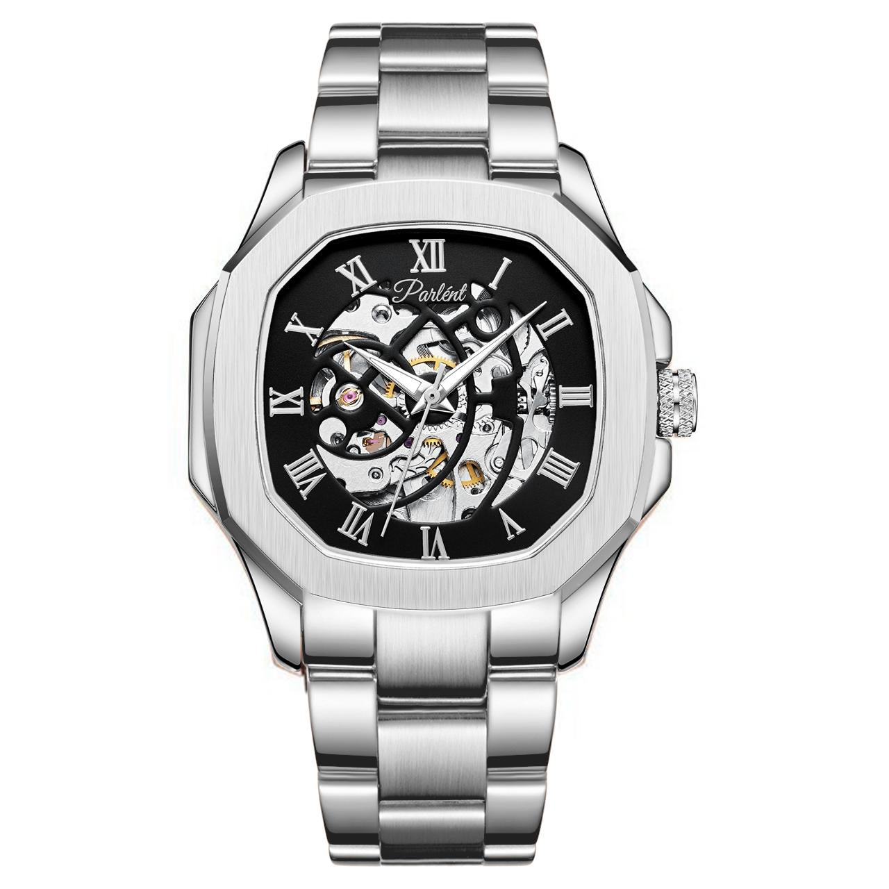 Parlent Gallant Vortex Steel - Men's Watch 42mm, Automatic Movement, Waterproof 5ATM (50M), Stainless Steel