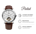 Parlent Magnus Calibre - Jam Tangan Pria 41mm, Dual Core Movement, Waterproof 5ATM (50M), Stainless Steel