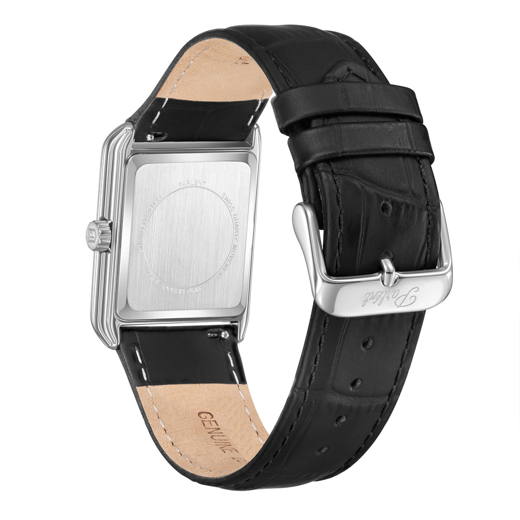 Parlent Quantum Prime - Jam Tangan Pria 28mm x 38.5mm, Swiss Ronda 762 Quartz Movement, Waterproof 5ATM (50M), Stainless Steel