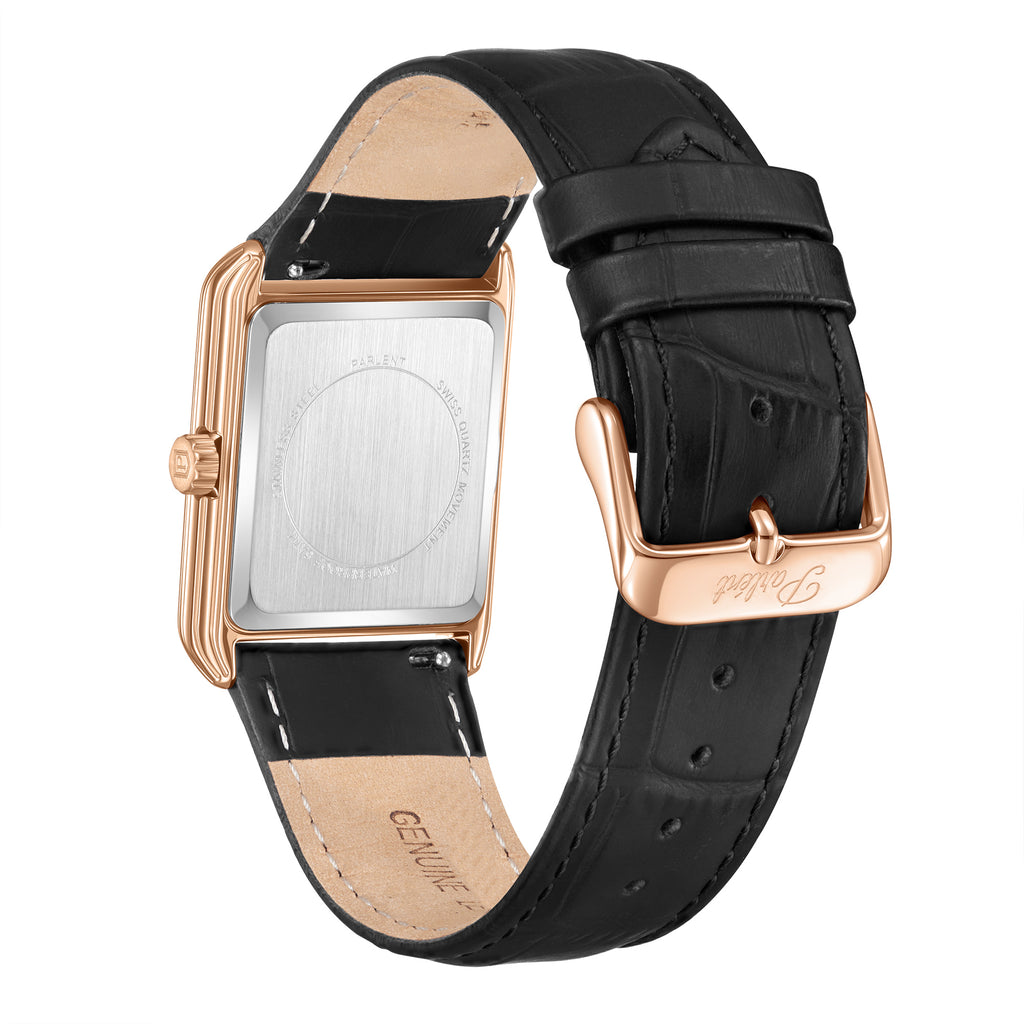 Parlent Quantum Prime - Jam Tangan Pria 28mm x 38.5mm, Swiss Ronda 762 Quartz Movement, Waterproof 5ATM (50M), Stainless Steel