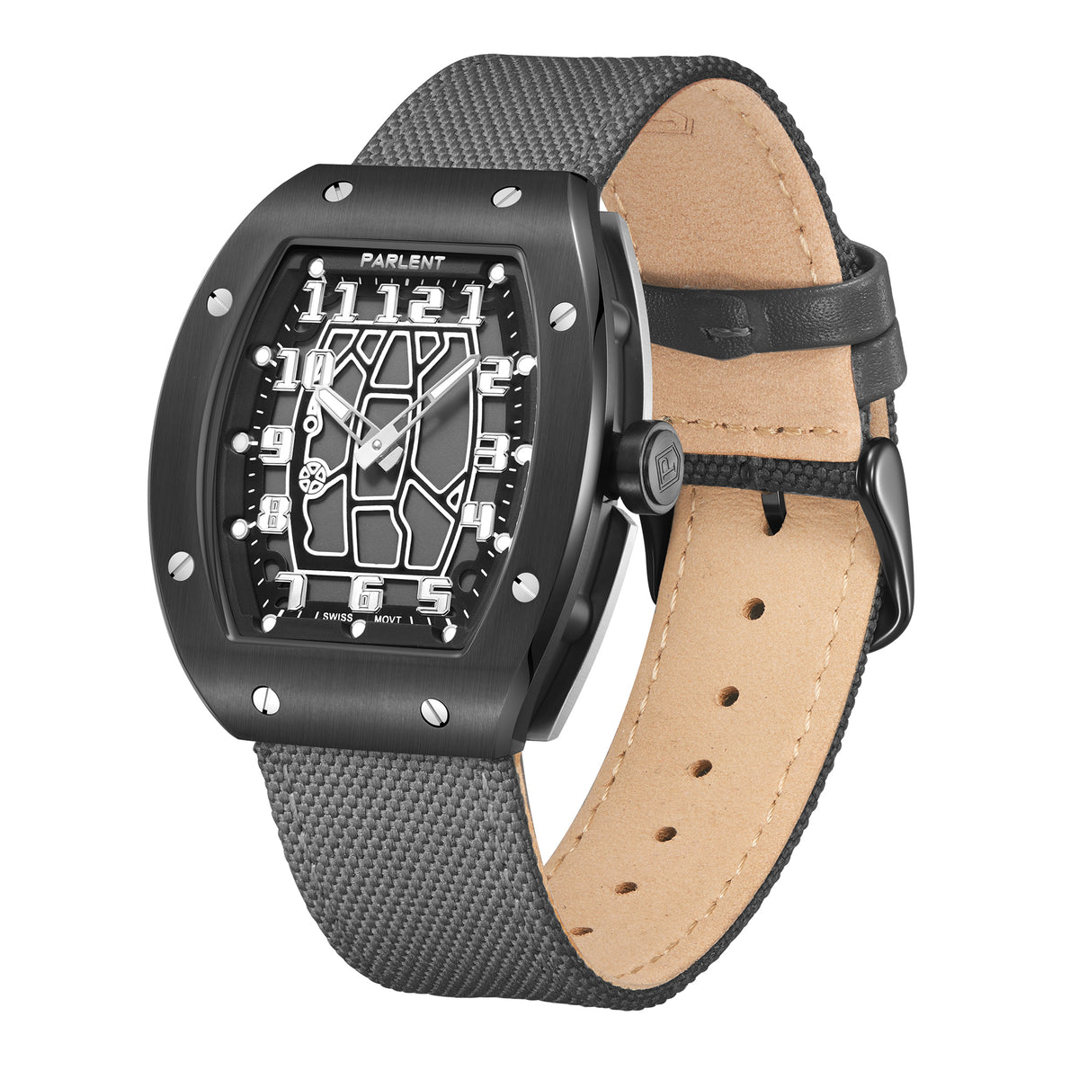 Parlent Vanguard Prime - Jam Tangan Pria 42mm, Swiss Ronda 762 Quartz Movement, Waterproof 5ATM (50M), Stainless Steel