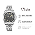 Parlent Crown Ivy - Jam Tangan Pria 40mm, Miyota Japan Quartz Movement, Waterproof 5ATM (50M), Stainless Steel