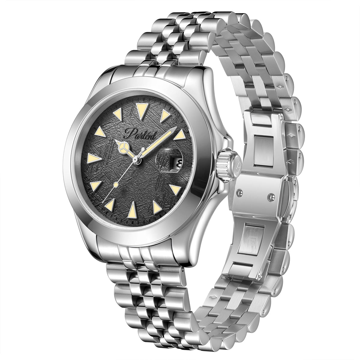 Parlent Crown Ivy - Jam Tangan Pria 40mm, Miyota Japan Quartz Movement, Waterproof 5ATM (50M), Stainless Steel