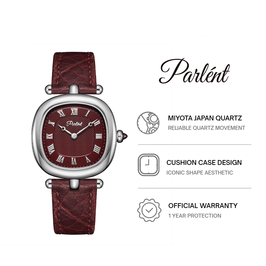 Parlent Solvane - Jam Tangan Wanita 30mm x 37mm, Miyota Japan Quartz Movement, Waterproof 5ATM (50M), Stainless Steel