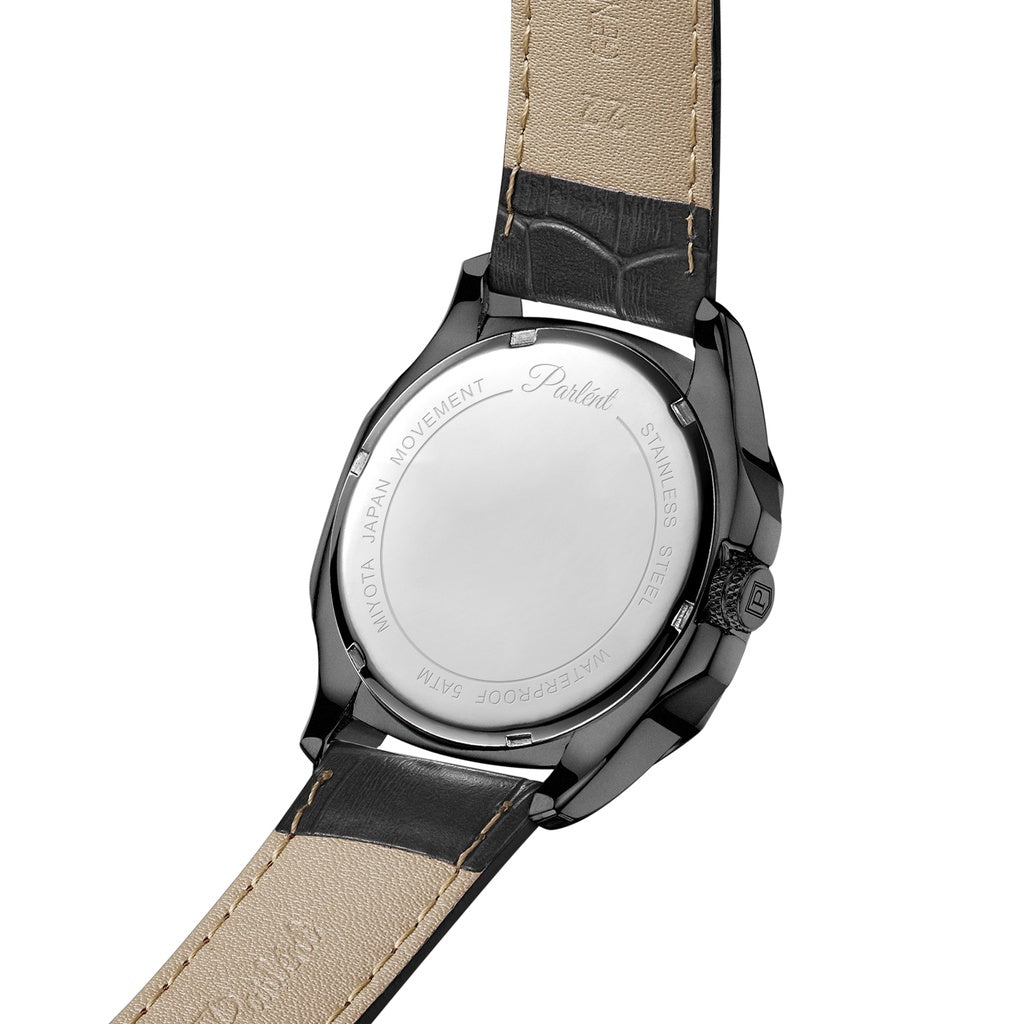 Parlent Gallant Graphite - Men's Watch 42mm, Japan Quartz Movement, Waterproof 5ATM (50M), Stainless Steel