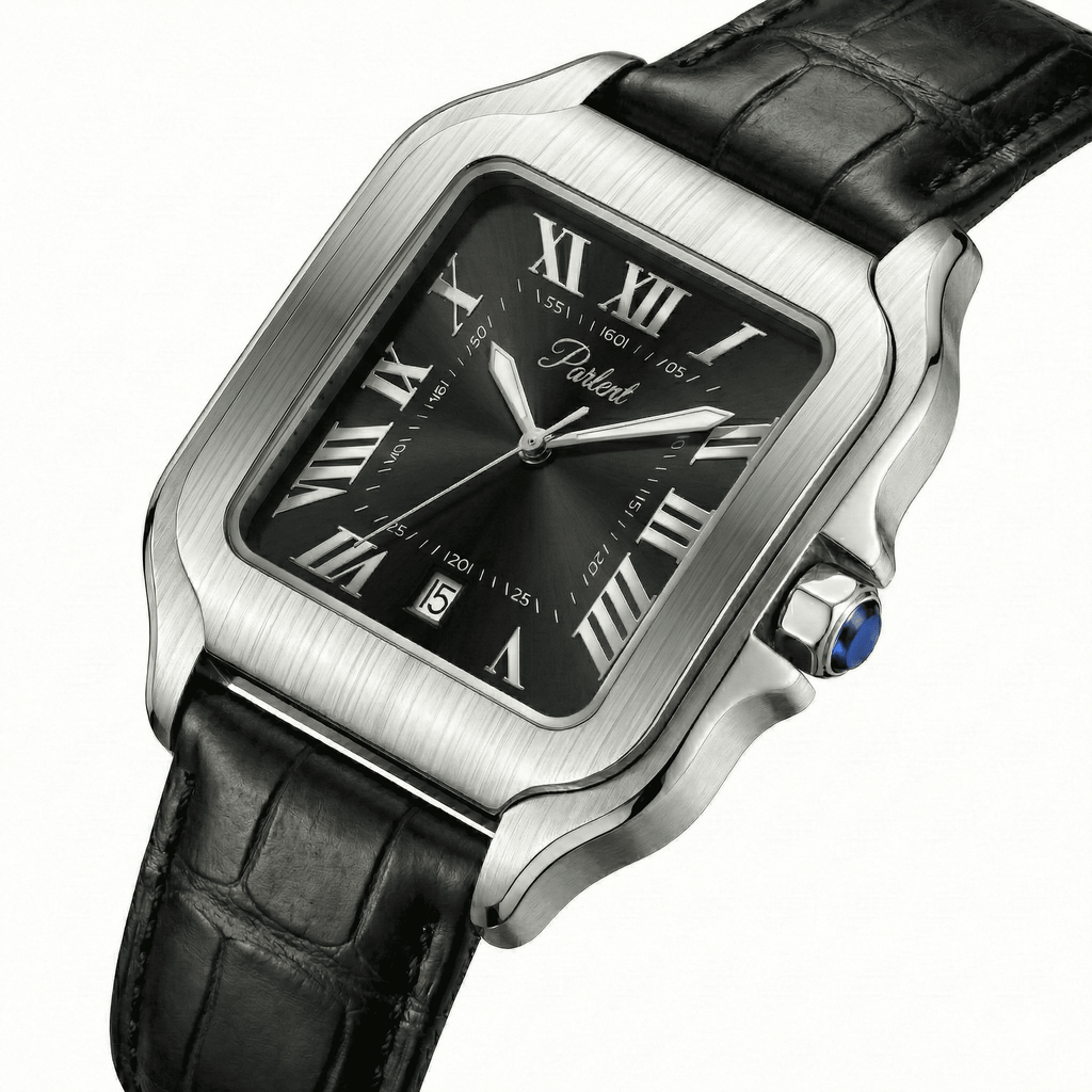 Parlent Portico - Jam Tangan Pria 36.50mm, Miyota Japan Quartz Movement, Waterproof 3ATM (30M), Stainless Steel