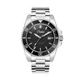 Parlent Crown Graphite - Jam Tangan Pria 40mm, Seiko Quartz Movement, Waterproof 5ATM (50M), Stainless Steel