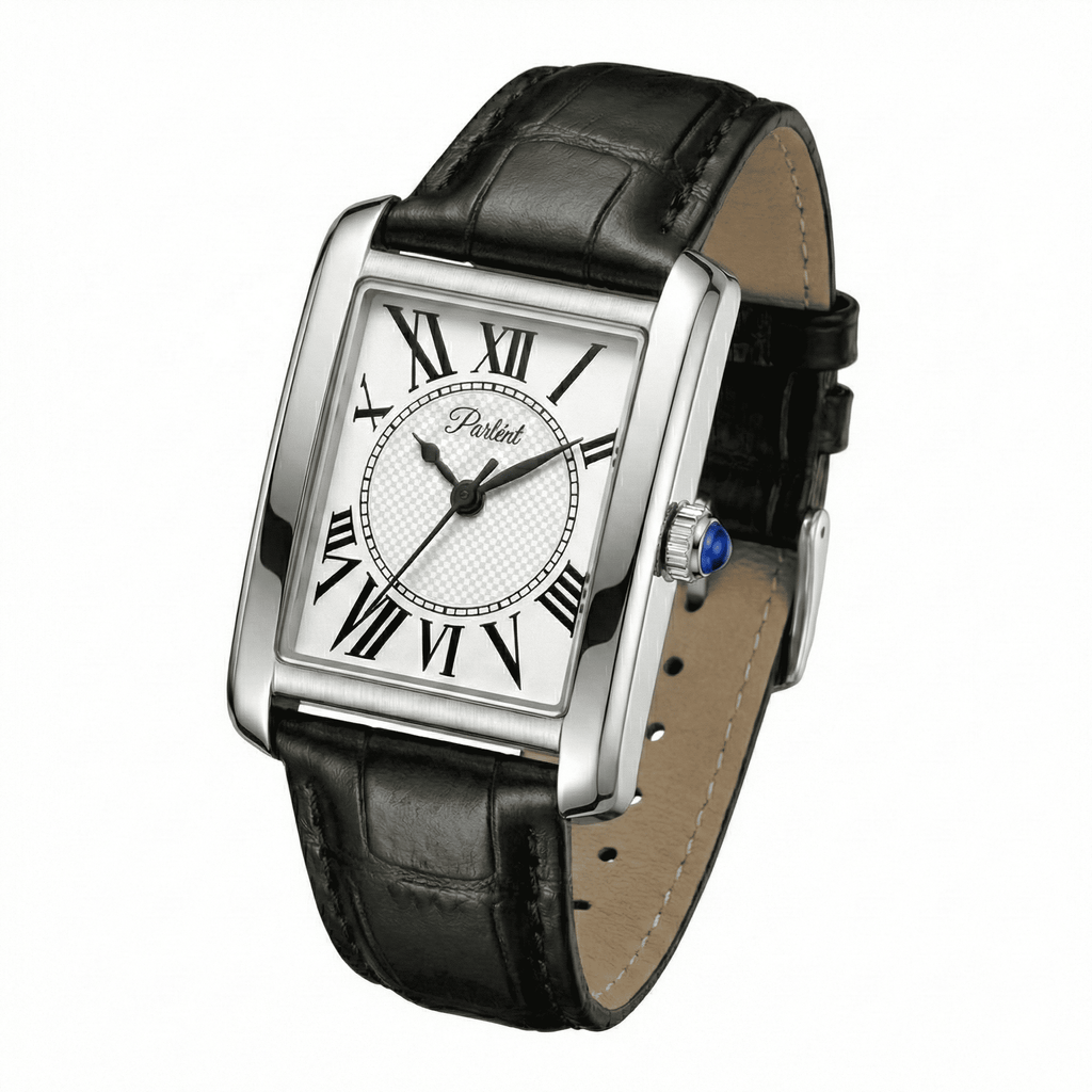 Parlent Recta - Jam Tangan Pria 30 x 41mm, Japan Seiko Quartz Movement, Waterproof 3ATM (30M), Stainless Steel