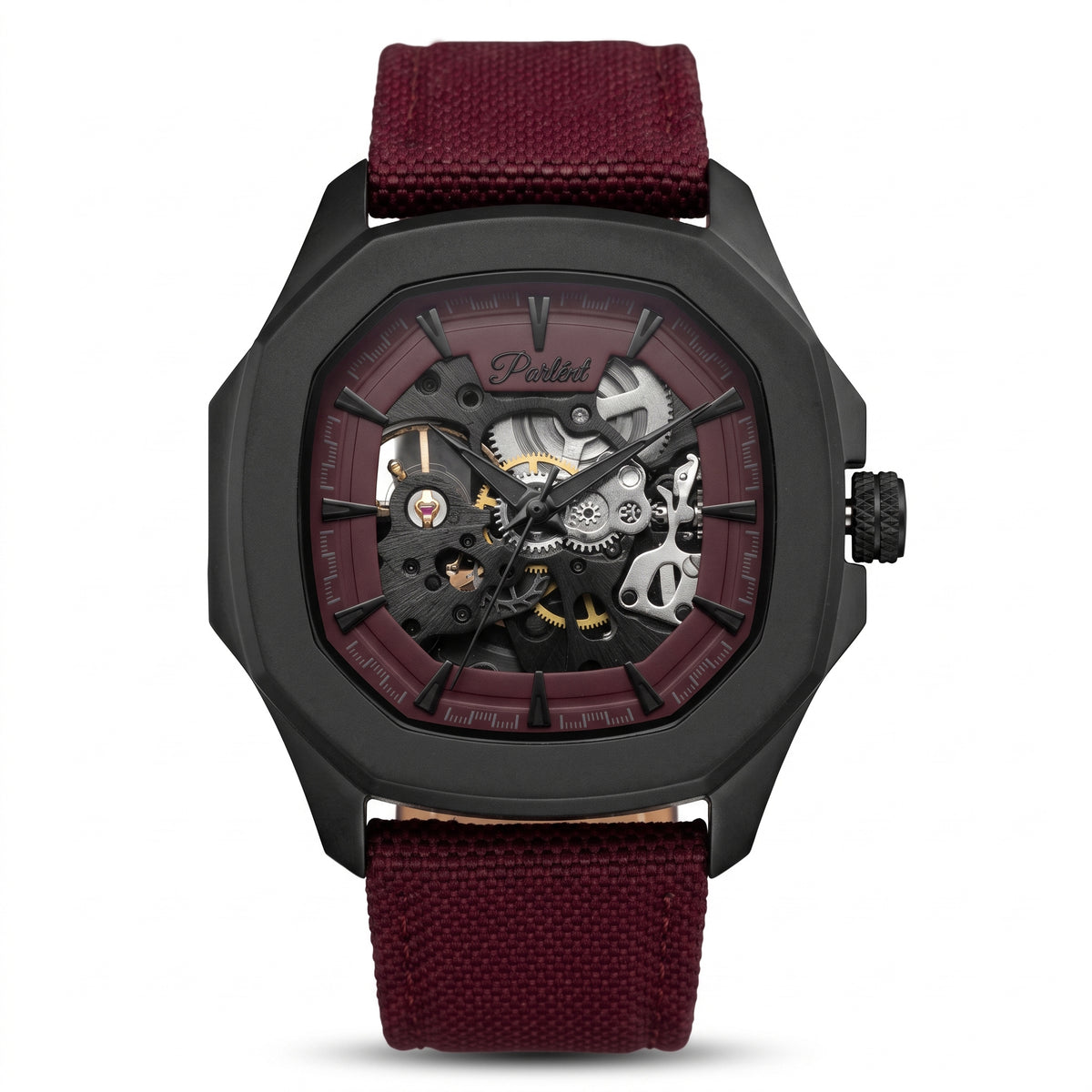Parlent Gallant Phantom - Jam Tangan Pria 42mm, Automatic Movement, Waterproof 5ATM (50M), Stainless Steel