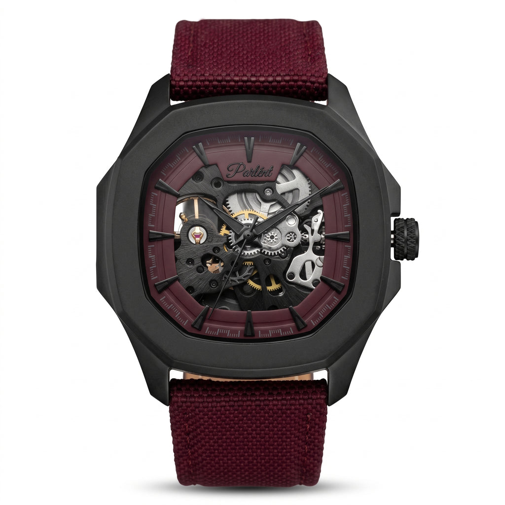 Parlent Gallant Phantom - Jam Tangan Pria 42mm, Automatic Movement, Waterproof 5ATM (50M), Stainless Steel