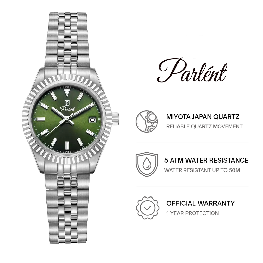 Parlent Imperial Femme - Jam Tangan Wanita 30mm, Miyota Japan Quartz Movement, Waterproof 5ATM (50M), Stainless Steel