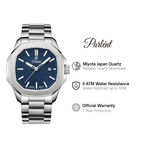 Parlent Phoenix Steel - Jam Tangan Pria 42mm, Miyota Japan Quartz Movement, Waterproof 5ATM (50M), Stainless Steel