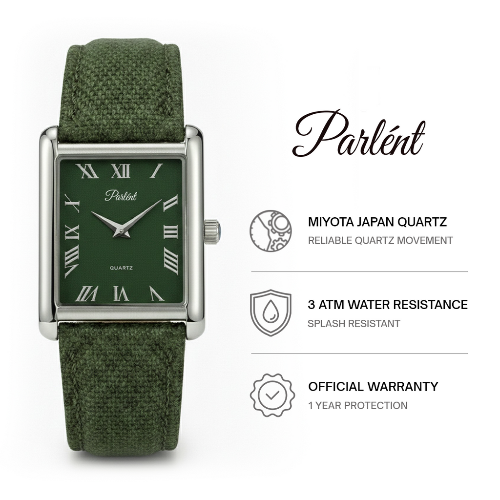 Parlent Regent - Jam Tangan Pria 29mm x 36mm, Miyota Japan Quartz Movement, Waterproof 3ATM (30M), Stainless Steel