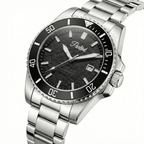 Parlent Crown Graphite - Jam Tangan Pria 40mm, Seiko Quartz Movement, Waterproof 5ATM (50M), Stainless Steel