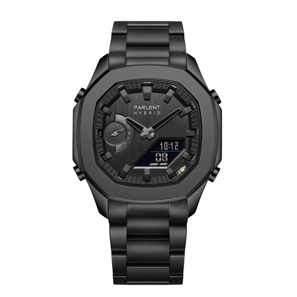 Parlent Gallant Hybrid Steel - Jam Tangan Pria 42mm, Miyota Japan Quartz Movement, Waterproof 5ATM (50M), Stainless Steel
