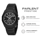 Parlent Prestige Stratos - Jam Tangan Pria 39mm, Seiko Japan VK63 Mecha-Quartz Movement, Waterproof 10ATM (100M), Stainless Steel