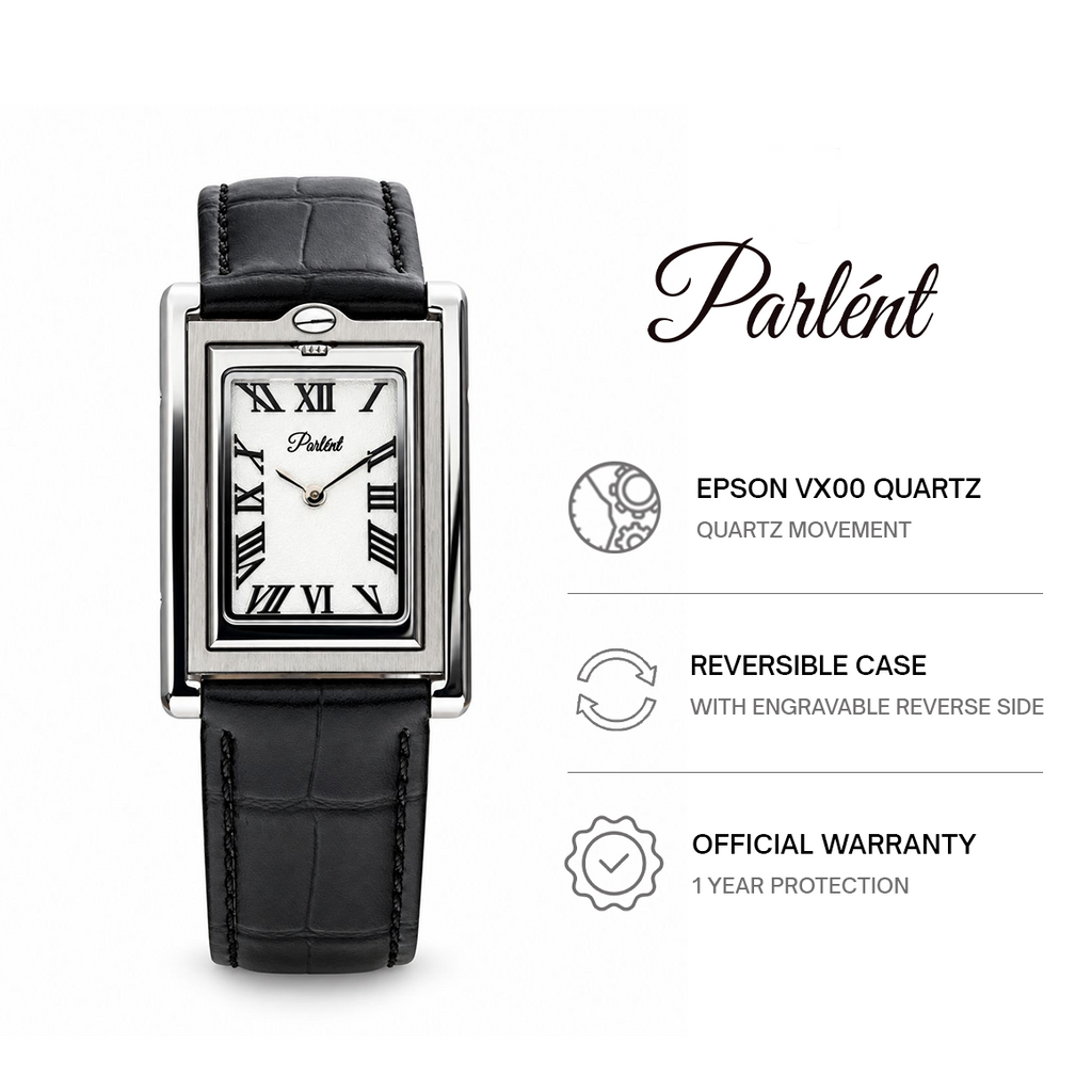 Parlent Aversa - Jam Tangan Pria 25mm × 38mm, Epson Japan VX00 Quartz Movement, Waterproof 3ATM (30M), Stainless Steel