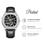 Parlent Gallant Vortex Edge - Jam Tangan Pria 42mm, Automatic Movement, Waterproof 5ATM (50M), Stainless Steel