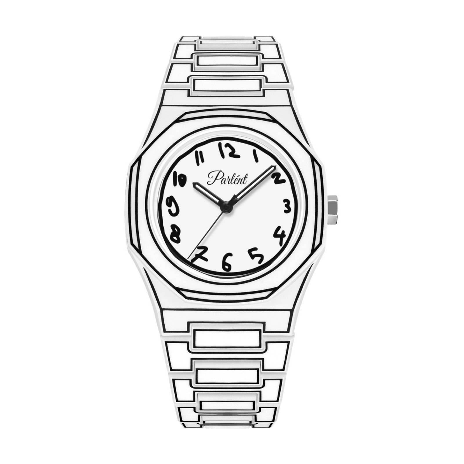 Parlent Palladium Sketch - Men's Watch 40mm, Japan Quartz Movement, Waterproof 3ATM (30M), Polycarbonate