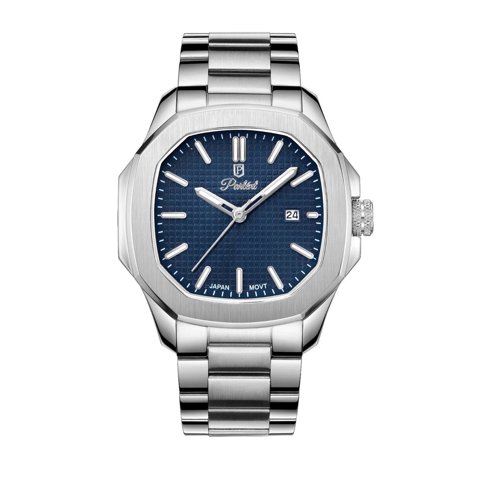 Parlent Phoenix Steel - Men's Watch 42mm, Japan Quartz Movement, Waterproof 5ATM (50M), Stainless Steel