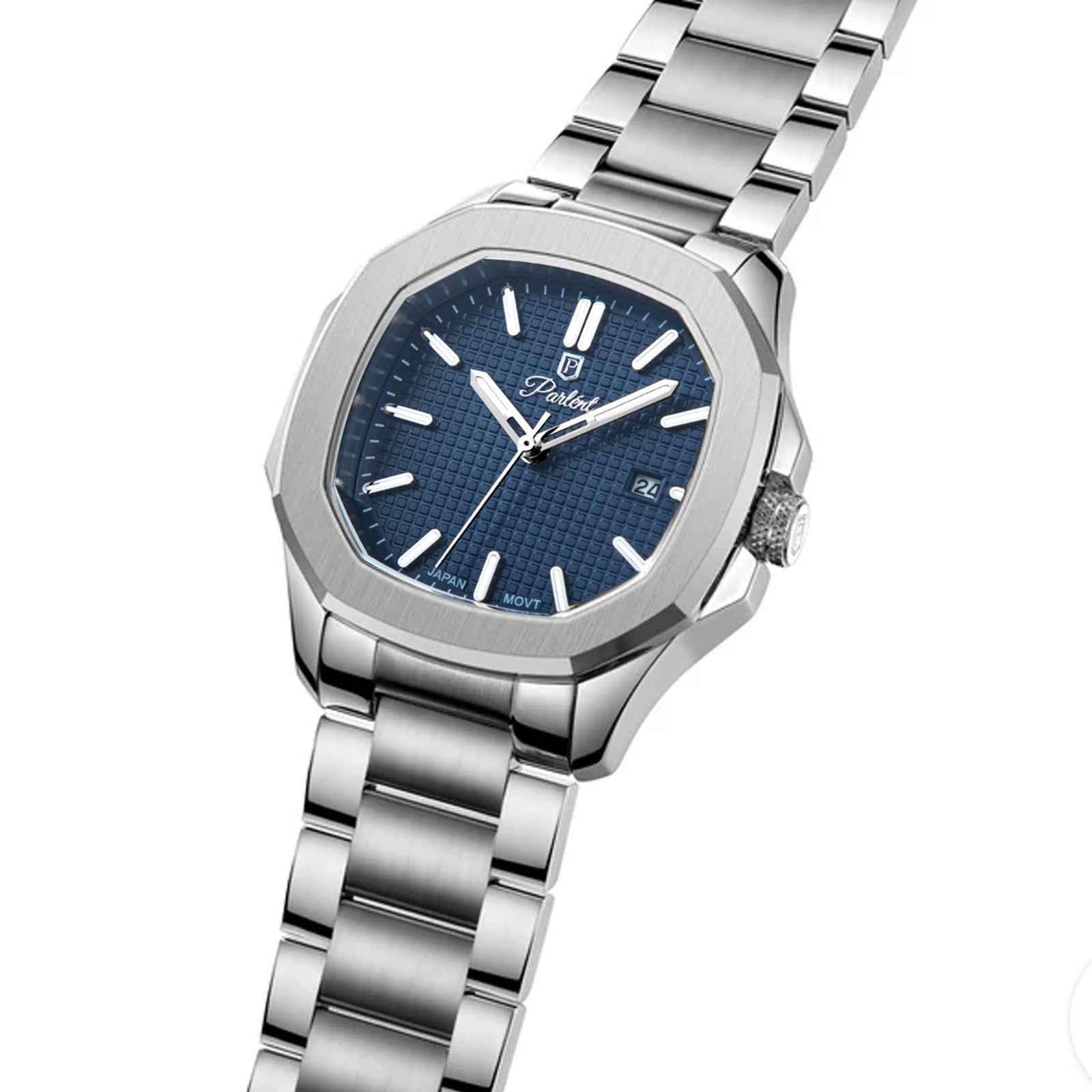 Parlent Phoenix Steel - Men's Watch 42mm, Japan Quartz Movement, Waterproof 5ATM (50M), Stainless Steel
