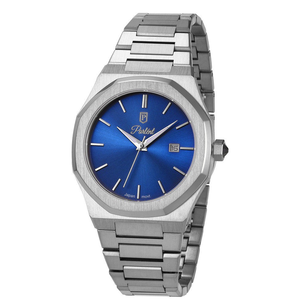 Parlent Palladium Arctic - Jam Tangan Pria 40mm, Miyota Japan Quartz Movement, Waterproof 10ATM (100M), Stainless Steel