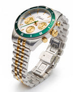 Parlent Crown Tritone - Jam Tangan Pria 40mm, Epson Japan VX9J Quartz Movement, Waterproof 5ATM (50M), Stainless Steel