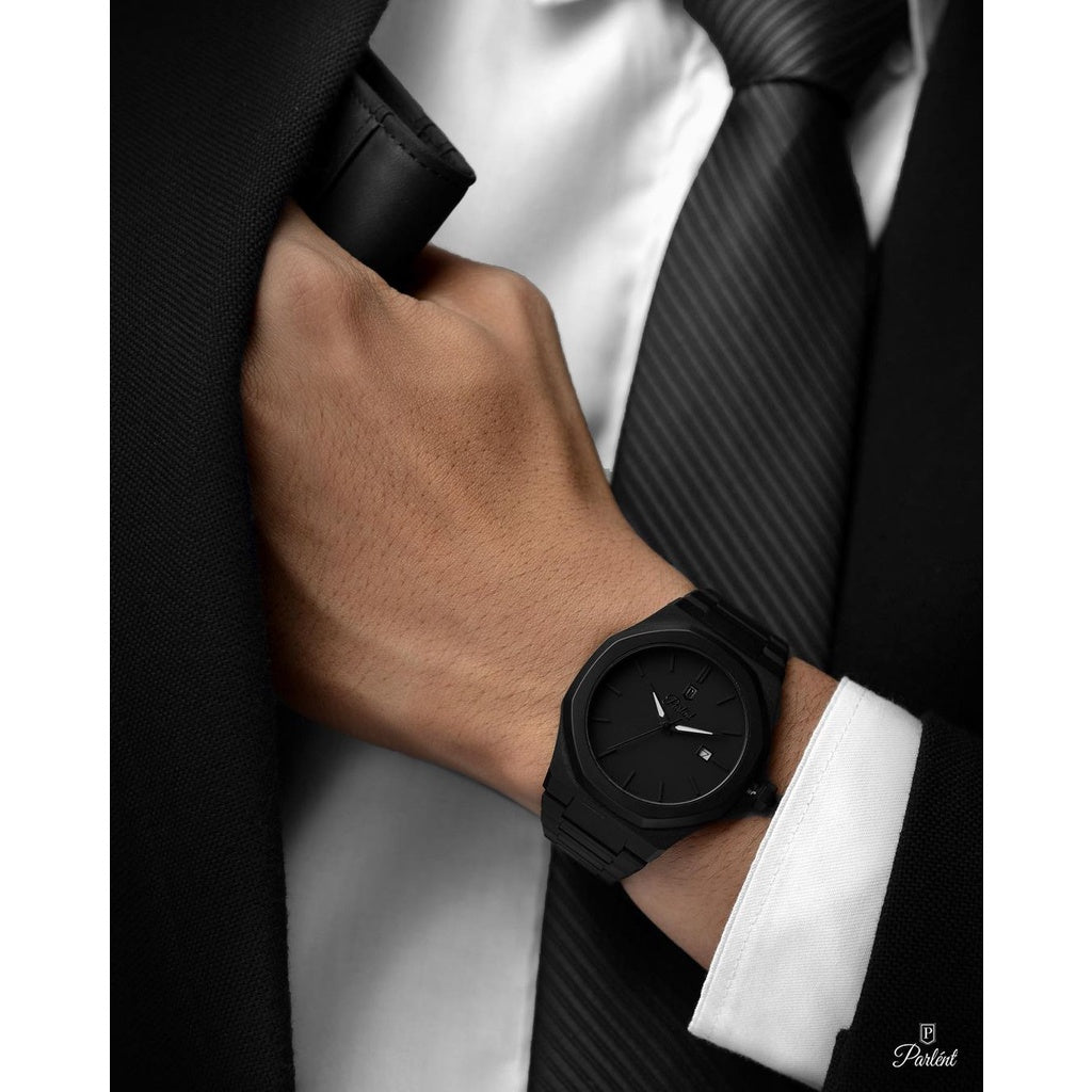 Parlent Palladium Arctic - Jam Tangan Pria 40mm, Miyota Japan Quartz Movement, Waterproof 10ATM (100M), Stainless Steel