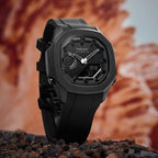 Parlent Gallant Hybrid Rubber - Jam Tangan Pria 42mm, Japan Quartz Movement, Waterproof 5ATM (50M), Stainless Steel