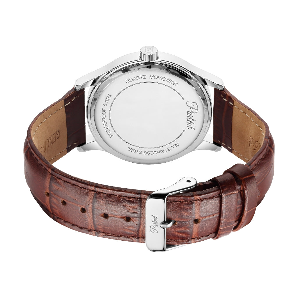 Parlent Theo - Men's Watches 42mm, Miyota Japan Quartz Movement, Waterproof 5ATM (50M), Stainless Steel