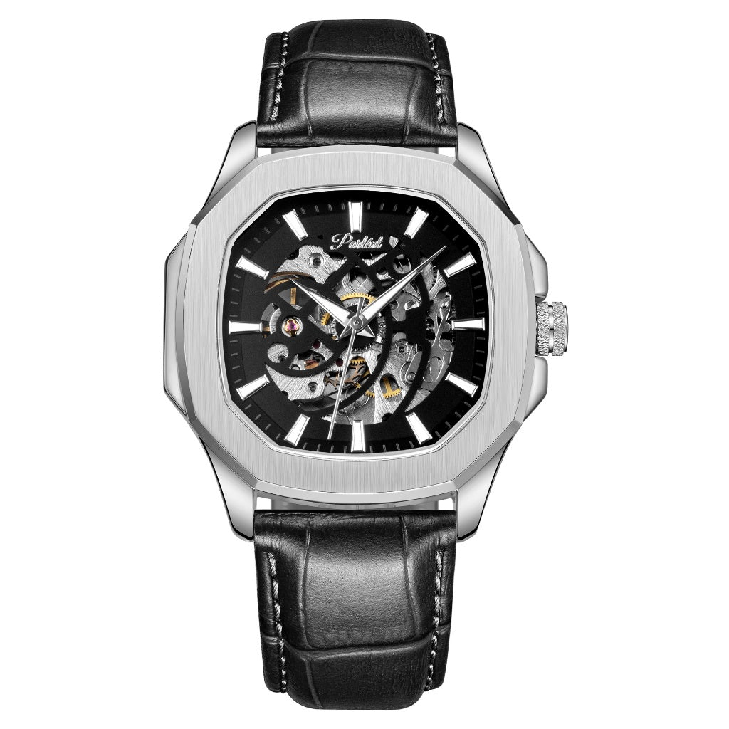 Parlent Gallant Vortex Edge - Jam Tangan Pria 42mm, Automatic Movement, Waterproof 5ATM (50M), Stainless Steel