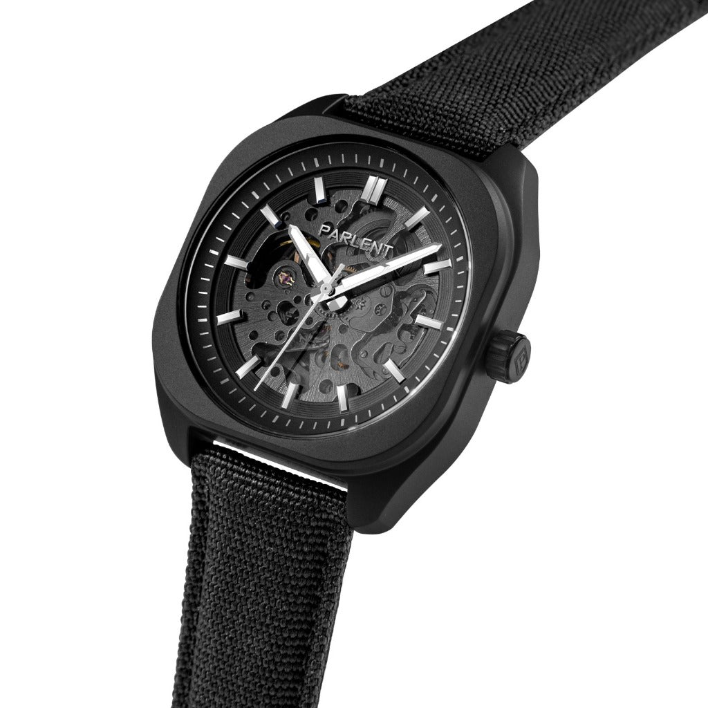 Parlent Auron - Jam Tangan Pria 39mm, Automatic Movement, Waterproof 5ATM (50M), Stainless Steel