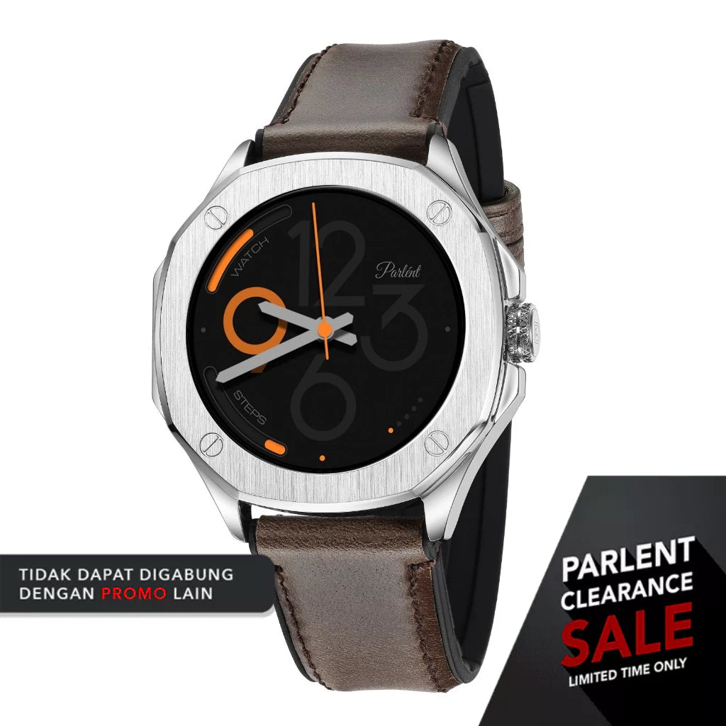 Parlent Gallant Active - Smartwatch Pria 42mm, Stainless Steel