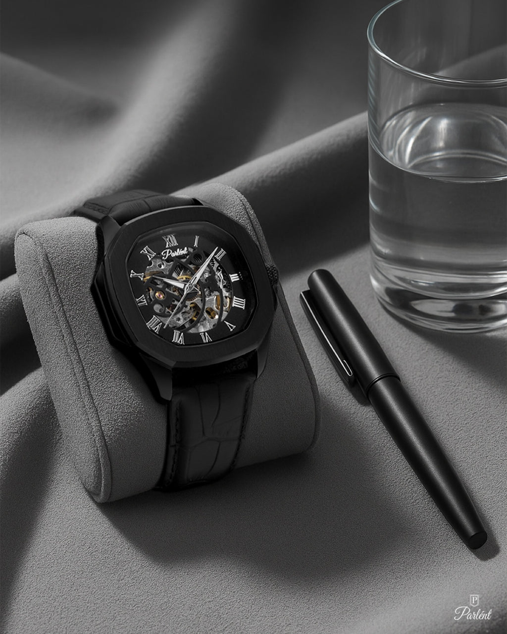 Parlent Gallant Vortex - Jam Tangan Pria 42mm, Automatic Movement, Waterproof 5ATM (50M), Stainless Steel