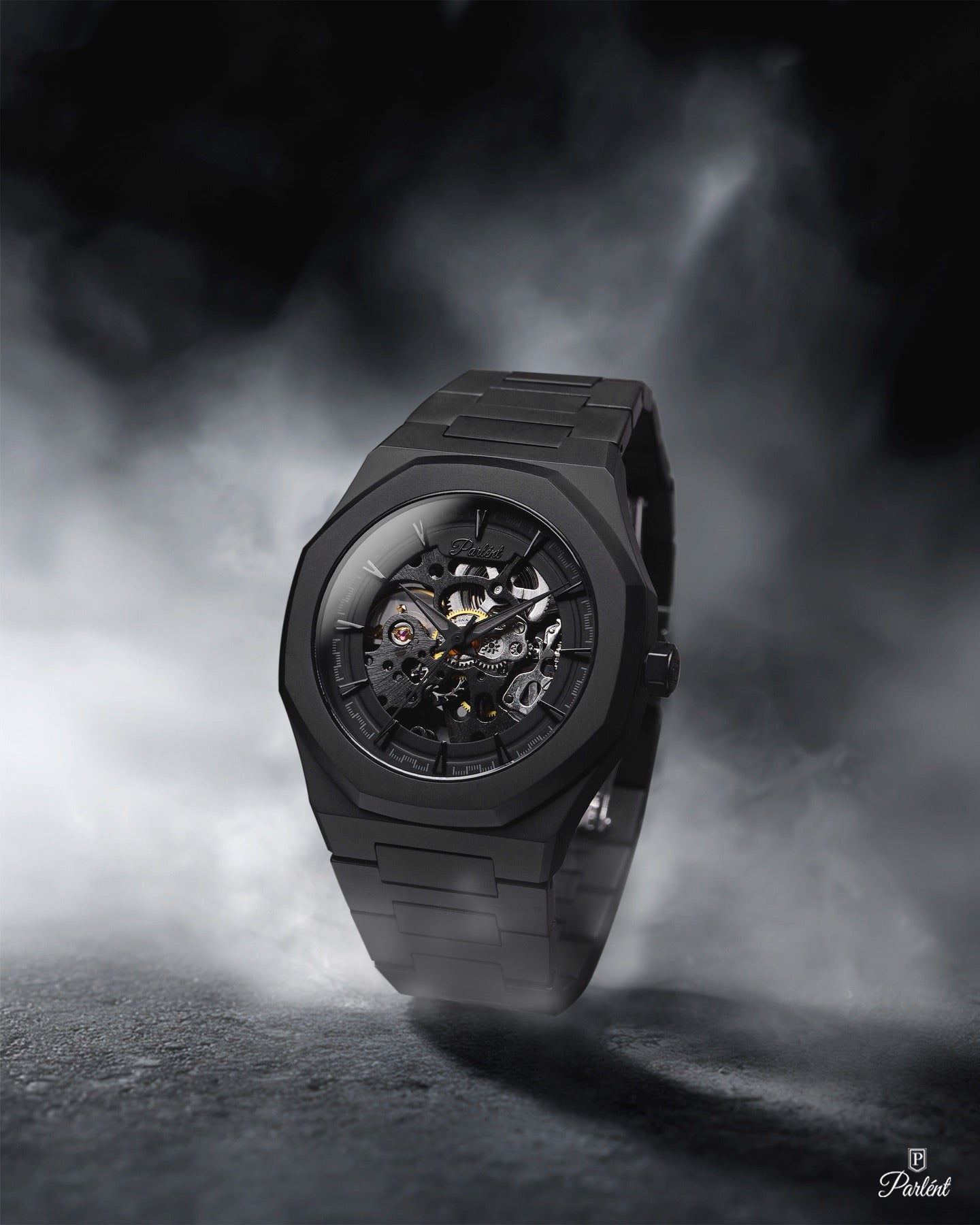 Parlent Palladium Phantom Steel - Jam Tangan Pria 40mm, Automatic Movement, Waterproof 5ATM (50M), Stainless Steel