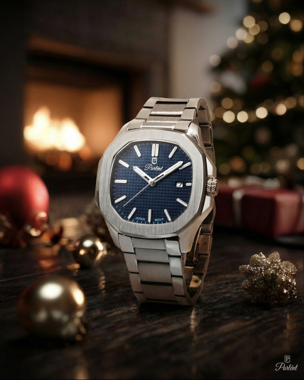 Parlent Phoenix Steel - Jam Tangan Pria 42mm, Miyota Japan Quartz Movement, Waterproof 5ATM (50M), Stainless Steel