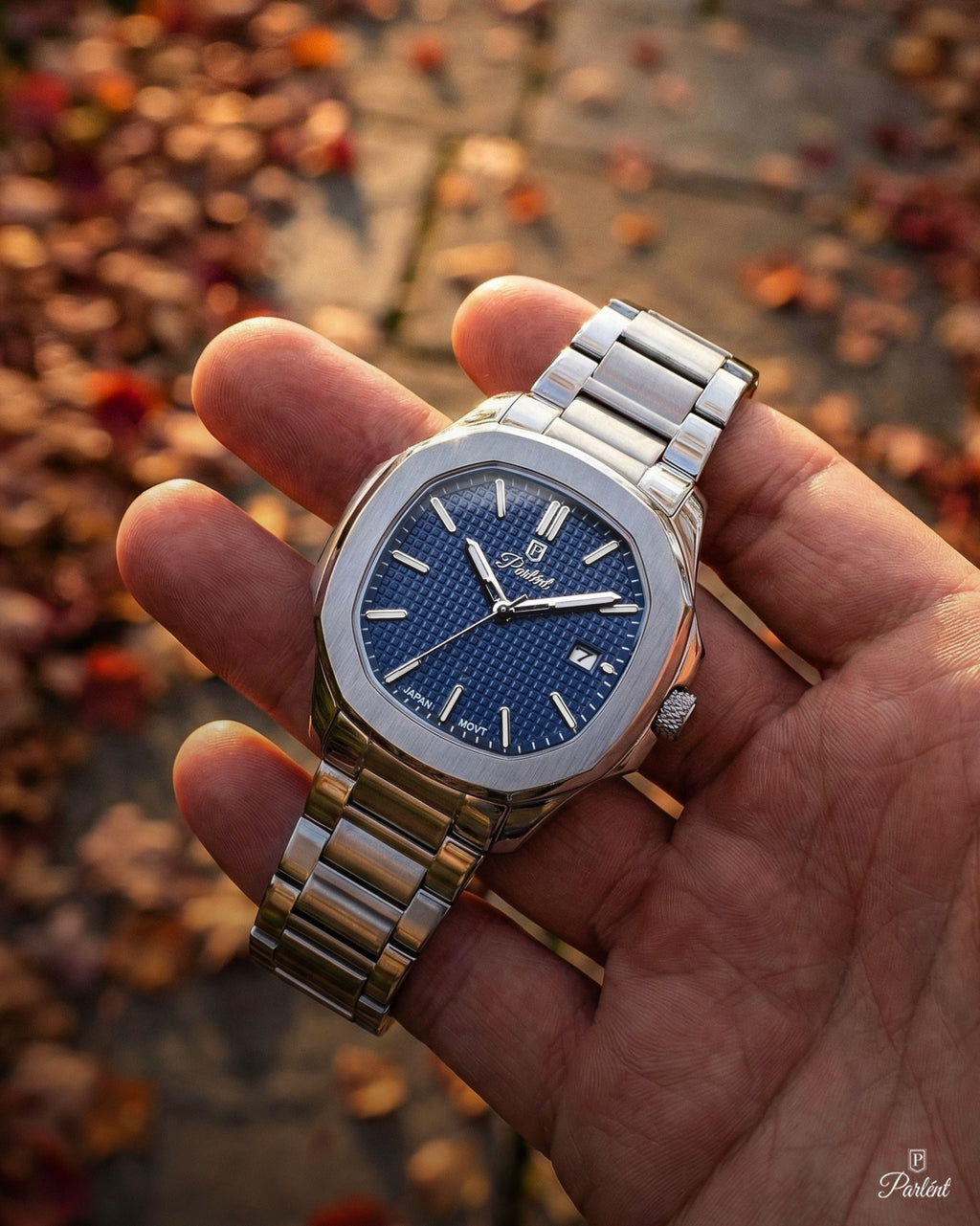 Parlent Phoenix Steel - Jam Tangan Pria 42mm, Miyota Japan Quartz Movement, Waterproof 5ATM (50M), Stainless Steel