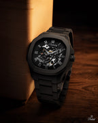 Parlent Gallant Vortex Steel - Jam Tangan Pria 42mm, Automatic Movement, Waterproof 5ATM (50M), Stainless Steel