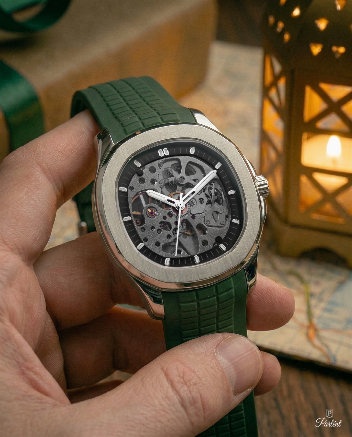 Parlent Radiant Automatic - Jam Tangan Pria 41mm, Automatic Movement, Waterproof 5ATM (50M), Stainless Steel