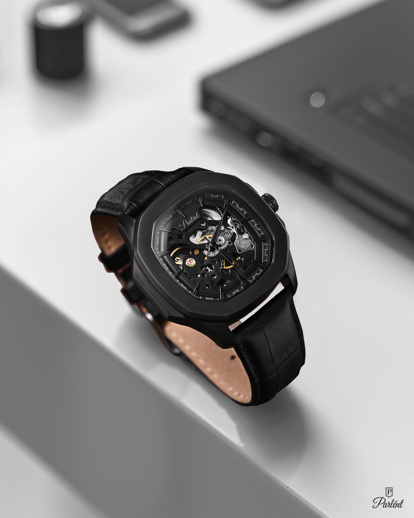 Parlent Gallant Phantom - Jam Tangan Pria 42mm, Automatic Movement, Waterproof 5ATM (50M), Stainless Steel