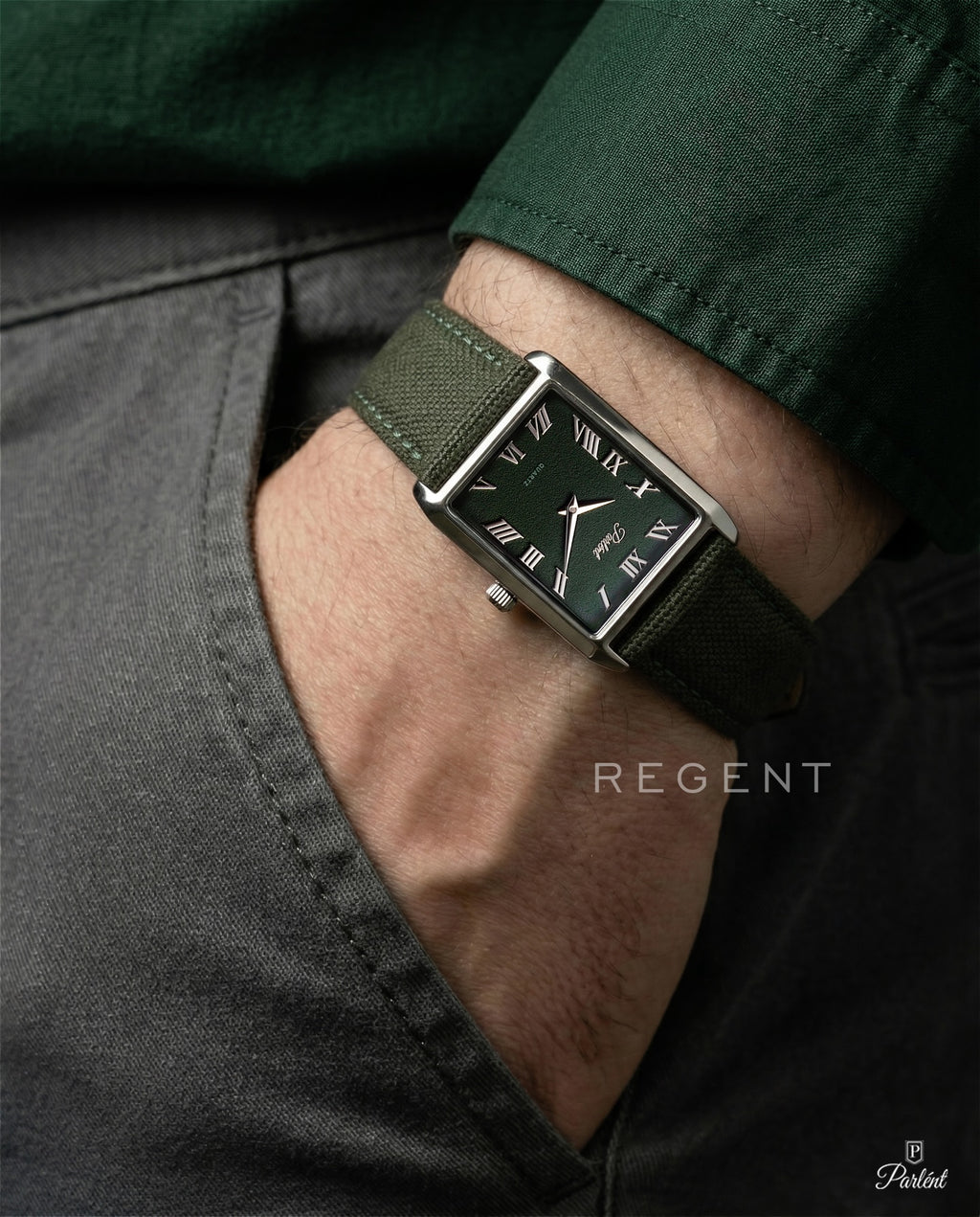 Parlent Regent - Jam Tangan Pria 29mm x 36mm, Miyota Japan Quartz Movement, Waterproof 3ATM (30M), Stainless Steel