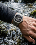 Parlent Gallant Vortex Steel - Jam Tangan Pria 42mm, Automatic Movement, Waterproof 5ATM (50M), Stainless Steel