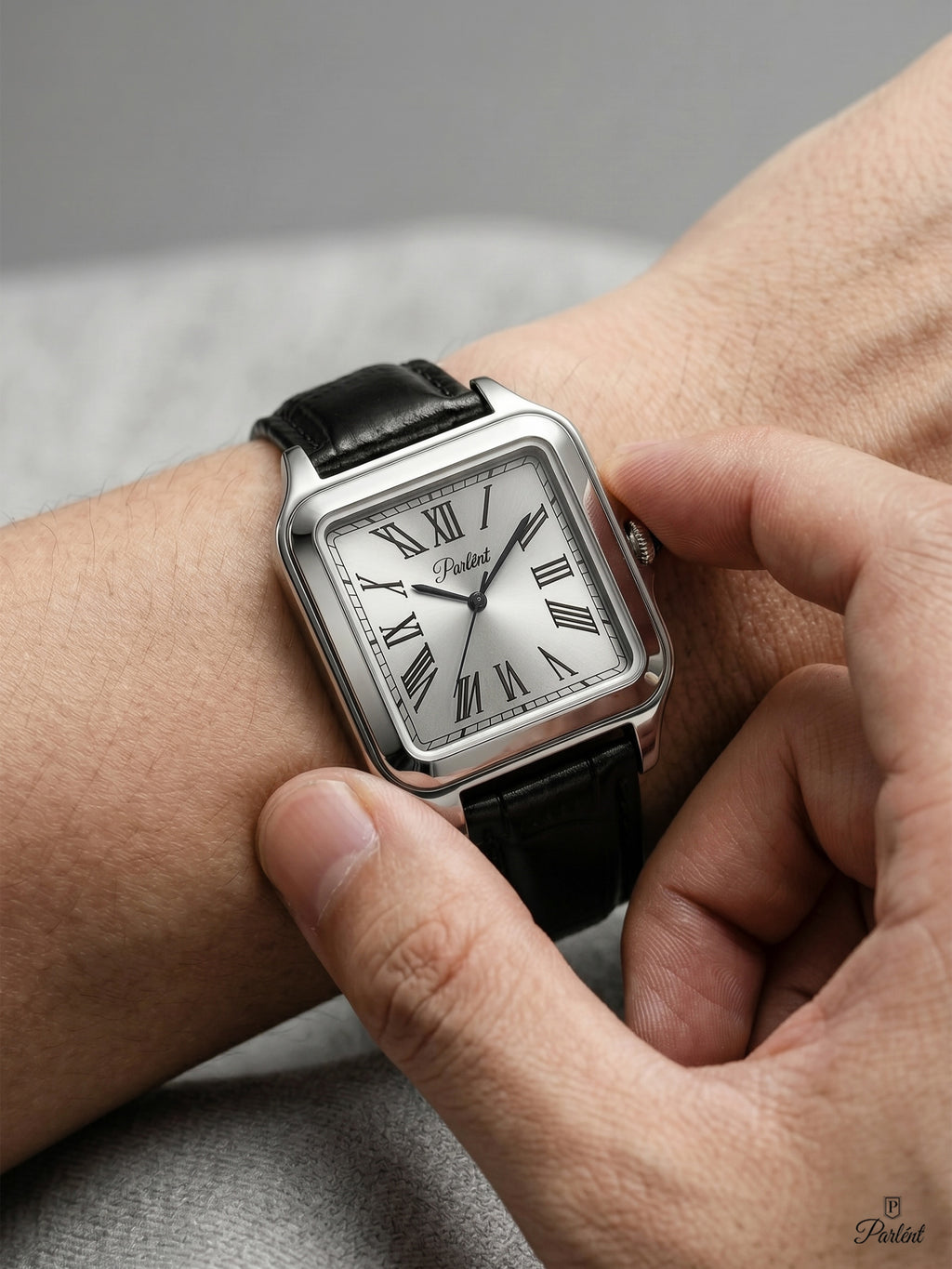 Parlent Quadra - Jam Tangan Pria 36mm & 26mm, Miyota Japan Quartz Movement, Waterproof 3ATM (30M), Stainless Steel
