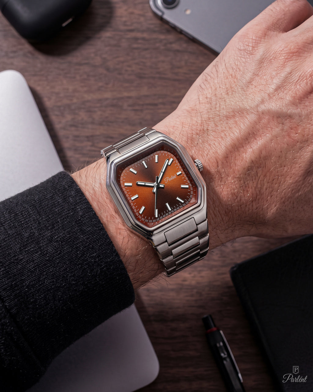 Parlent Milano - Jam Tangan Pria 40mm, Miyota Japan Quartz Movement, Waterproof 3ATM (30M), Stainless Steel