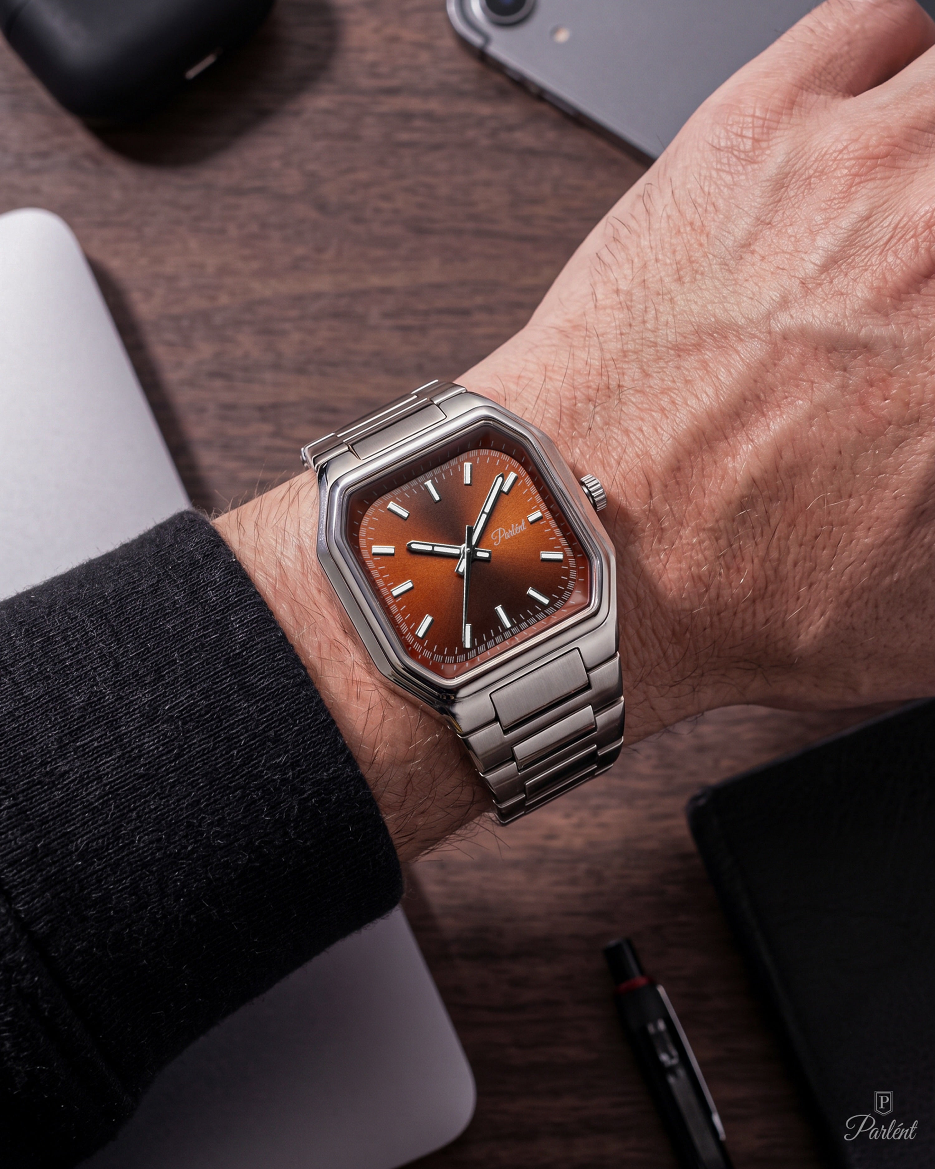 Parlent Milano - Jam Tangan Pria 40mm, Miyota Japan Quartz Movement, Waterproof 3ATM (30M), Stainless Steel