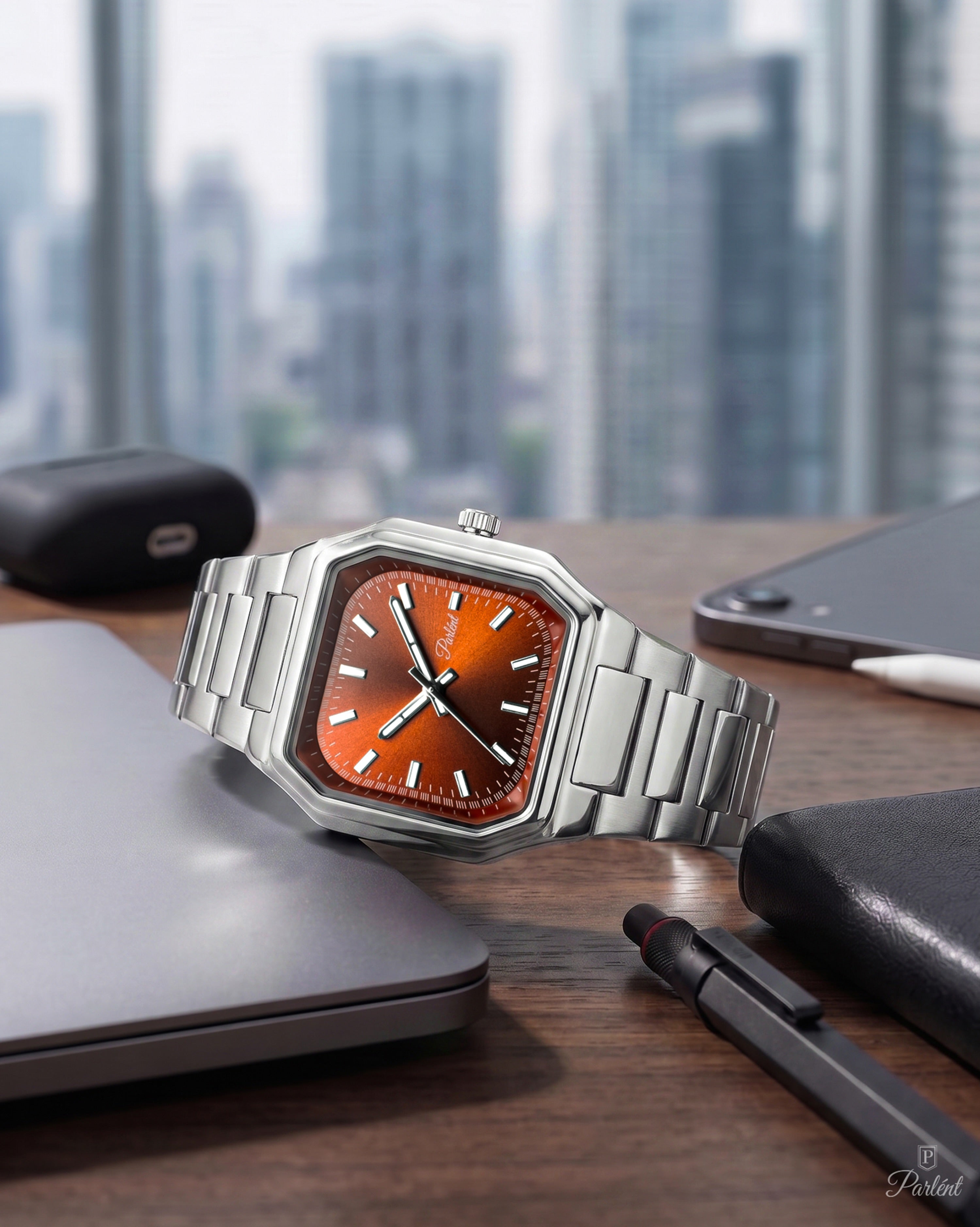 Parlent Milano - Jam Tangan Pria 40mm, Miyota Japan Quartz Movement, Waterproof 3ATM (30M), Stainless Steel