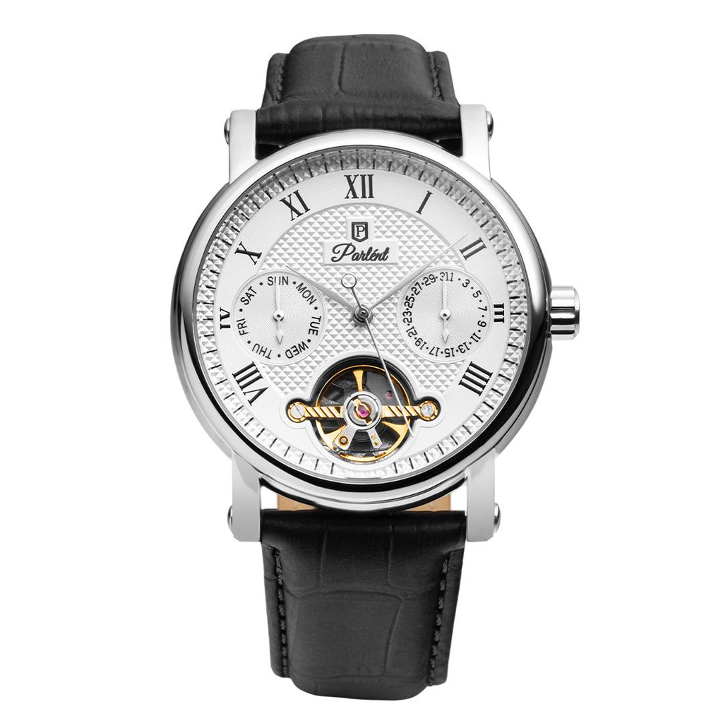 Parlent Magnus Calibre - Jam Tangan Pria 41mm, Dual Core Movement, Waterproof 5ATM (50M), Stainless Steel