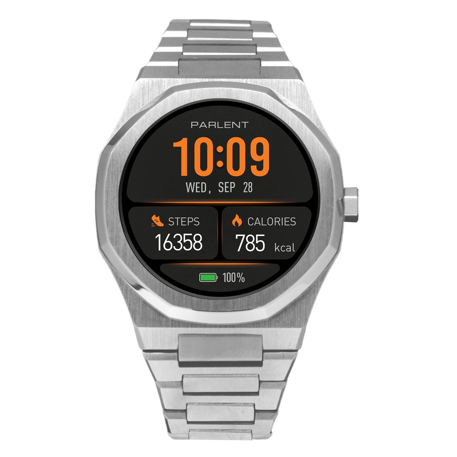 Parlent Palladium Active 2.0 - Smartwatch Pria 40mm, Waterproof 3ATM (30M), Stainless Steel