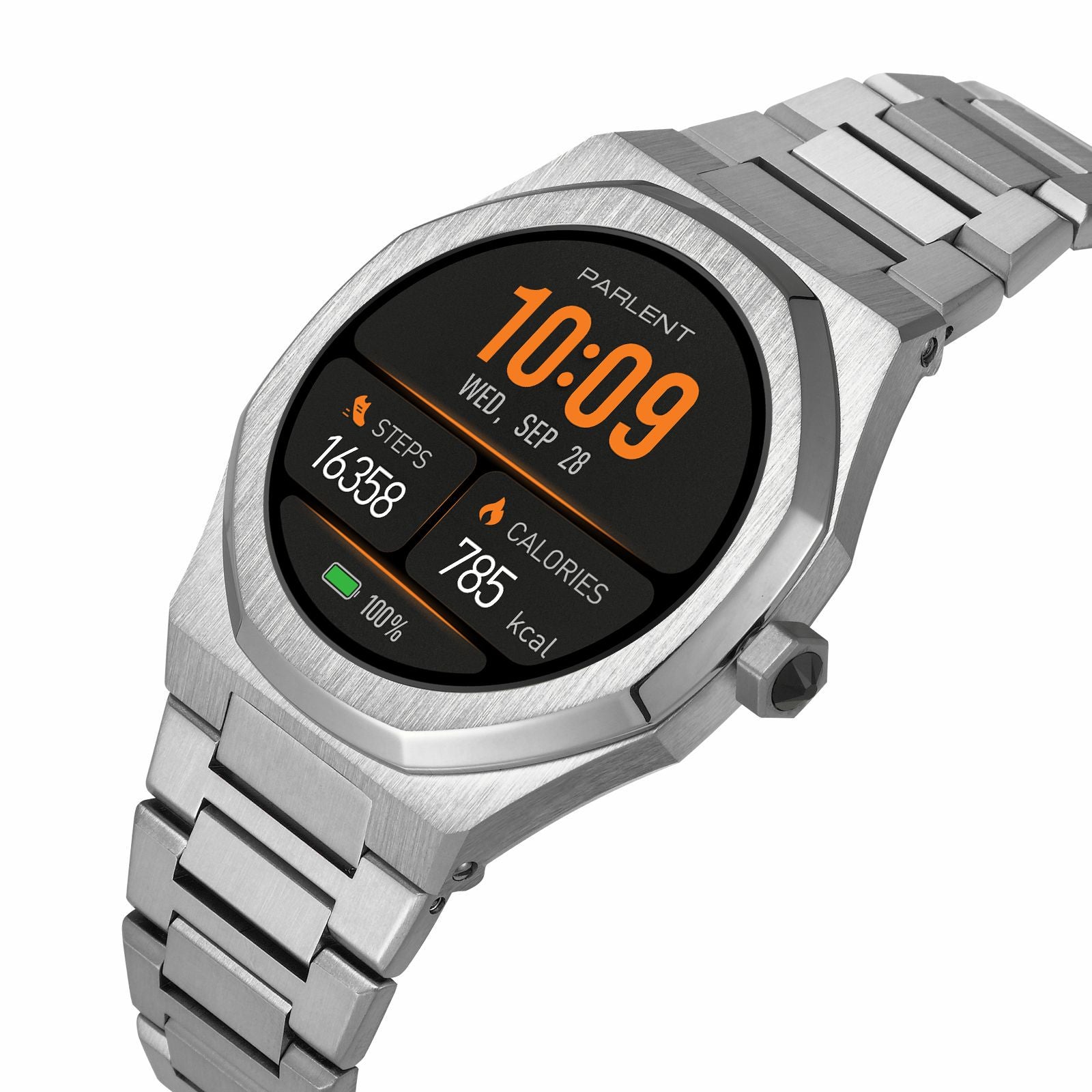 Parlent Palladium Active 2.0 - Smartwatch Pria 40mm, Waterproof 3ATM (30M), Stainless Steel